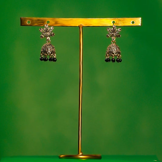 Crimson Bloom Jhumka