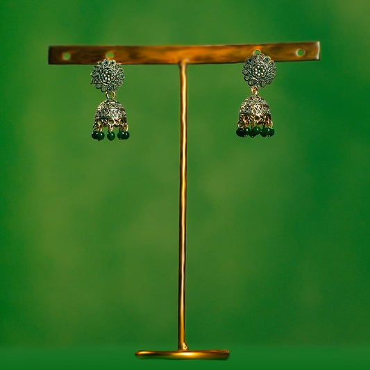 Emerald Bloom Jhumka