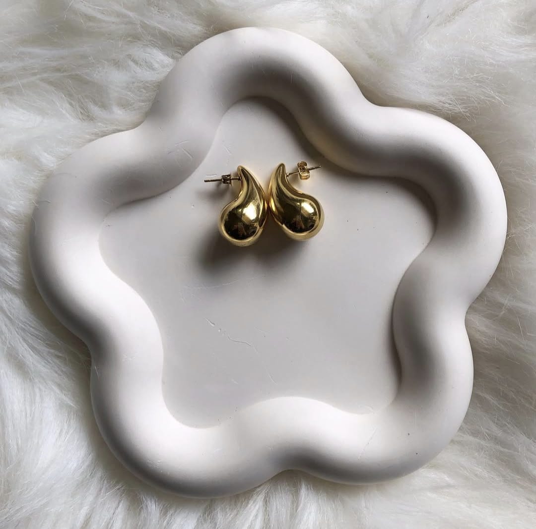 Molten Gold Teardrop Earrings