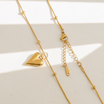 Elongated Puffy Heart Necklace