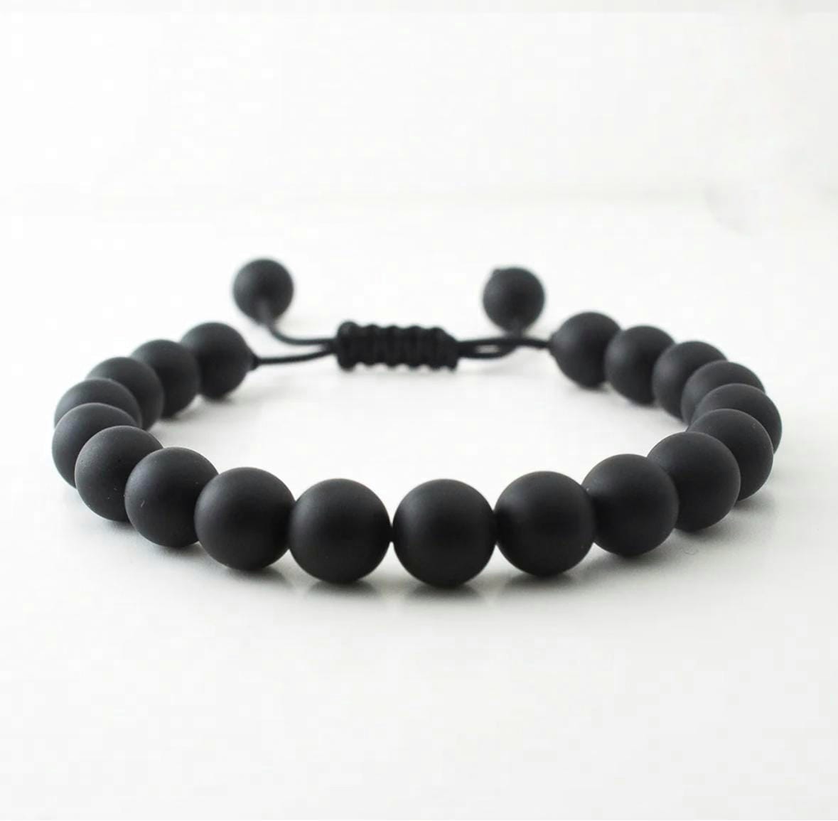 Matte Black Stone Bracelet