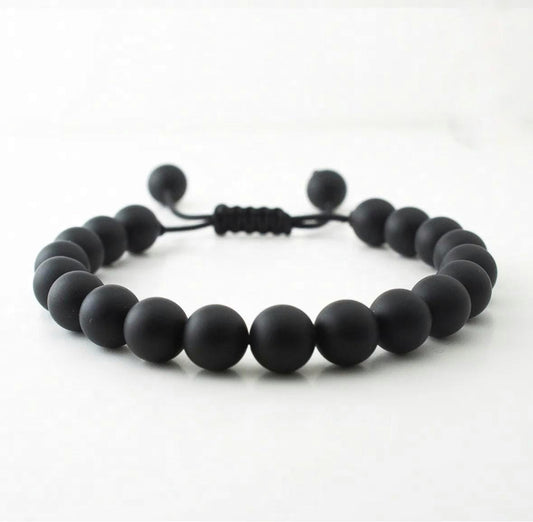 Matte Black Stone Bracelet