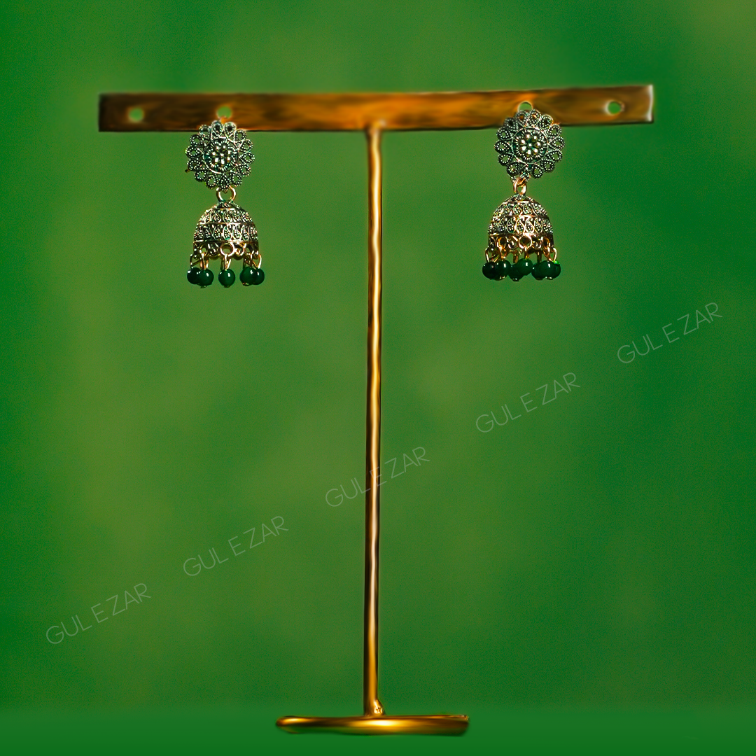 Emerald Bloom Jhumka