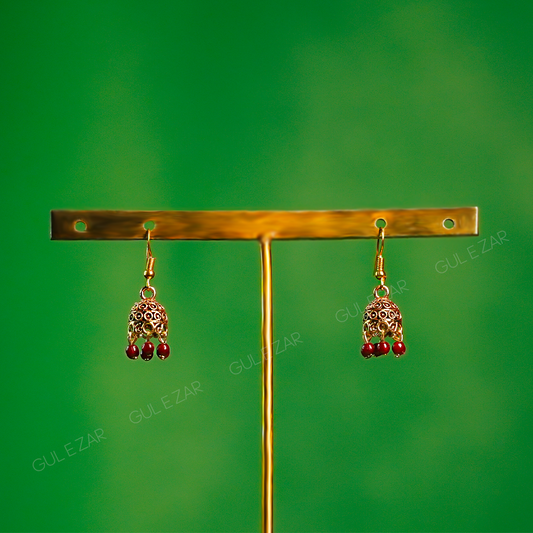 Red Bead Jhumki – Ruby Spark