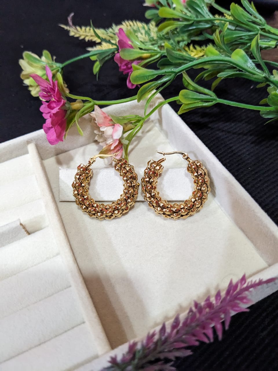 Bail Style Golden Earrings