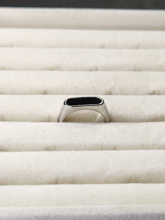 Silver Onyx Edge Band