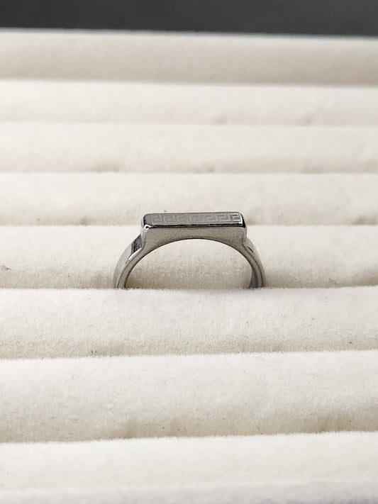 Silver Greek Key Ring