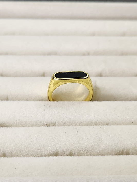 Gold & Black Inlay Ring