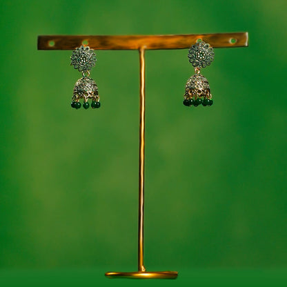 Emerald Bloom Jhumka