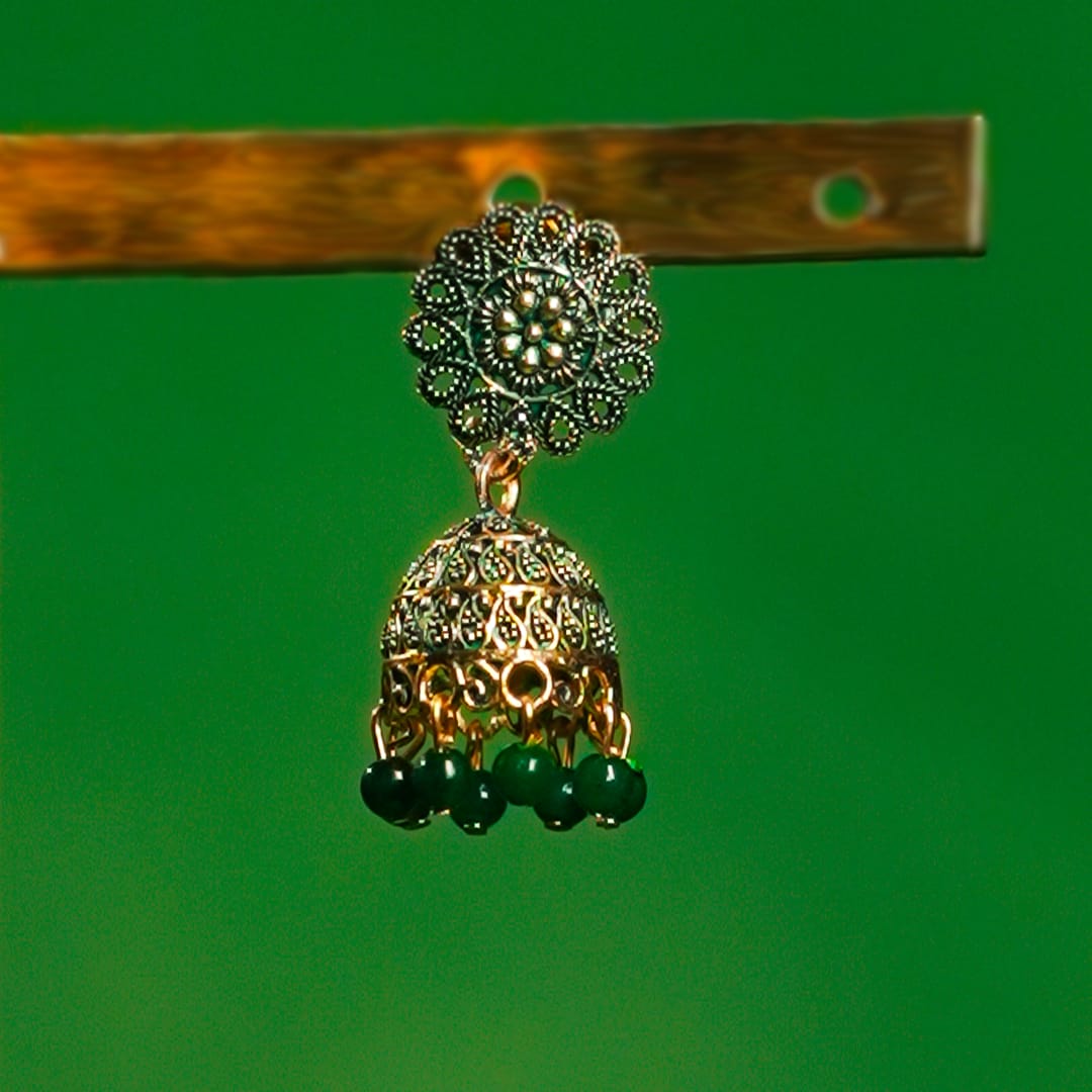 Emerald Bloom Jhumka