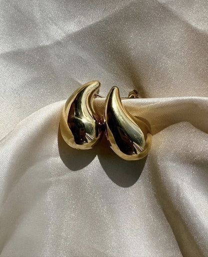 Molten Gold Teardrop Earrings